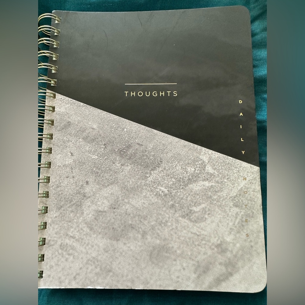 Fringe 192 lined-pages notebook/journal. Black & White cover with gold letters.